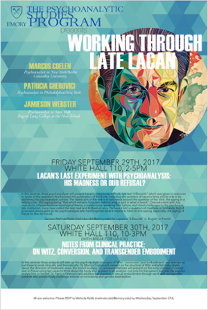 Image of Lacan's face and description of event